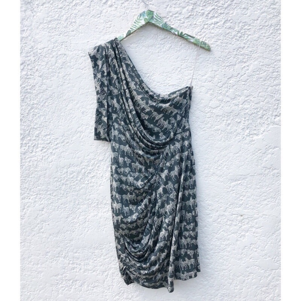 Eva Franco Zebra 🦓 Print One Shoulder Dress